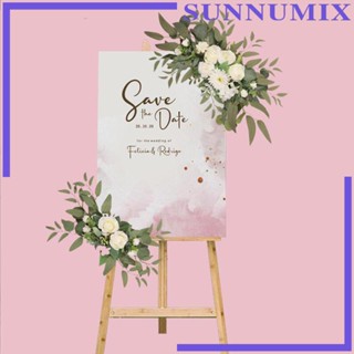 [Sunnimix] พวงมาลัยดอกไม้ประดิษฐ์ หรูหรา สําหรับตกแต่งกําแพง งานแต่งงาน 2 ชิ้น