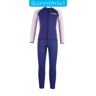 [Sunnimix1] ชุดเว็ตสูทนีโอพรีน มีซิปด้านหน้า 2.5 มม. สําหรับเด็ก