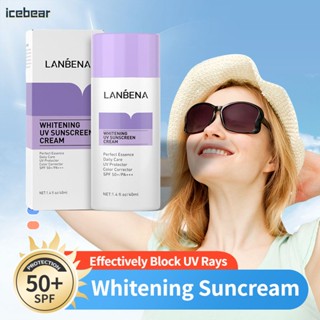 LANBENA Whitening Sunscreen Intensive UV Sunblock Cream Refreshing Suncream Anti UV SPF50 PA+++ [ไอซ์แบร์]