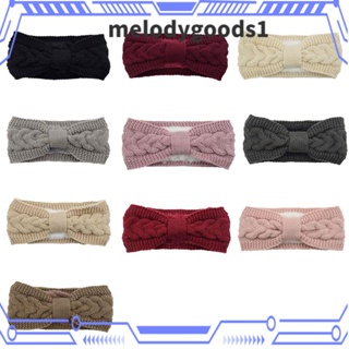 Melodygoods1 ที่คาดผม ผ้ากํามะหยี่ ประดับโบว์ ยืดหยุ่น เครื่องประดับผม ฤดูใบไม้ร่วง ฤดูหนาว 1 ชิ้น