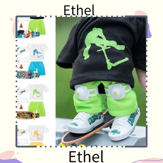 Ethel1 ชุดสกูตเตอร์นิ้วเท้า สนับเข่า ยางนิ่ม รองเท้าสวมนิ้ว เสื้อผ้า พร้อมกางเกงและรองเท้า