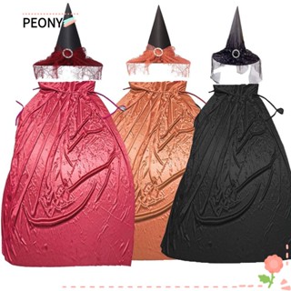 Peonypavilion ผ้าคลุมแม่มด แฟนซี ลูกไม้ สีพื้น สําหรับแต่งคอสเพลย์ฮาโลวีน