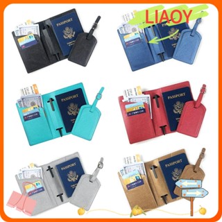 Liaoy 2 ชิ้น / เซต ปกหนังสือเดินทาง สากล มัลติฟังก์ชั่ ปากกาแทรก แบบพกพา เดินทาง แท็กกระเป๋าเดินทาง