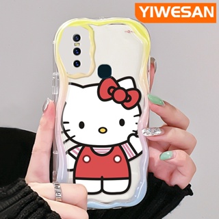 เคสโทรศัพท์มือถือแบบนิ่ม ใส กันกระแทก ลายการ์ตูนเฮลโลคิตตีน่ารัก สีสันสดใส สําหรับ VIVO S7 V20 Pro V15 Pro