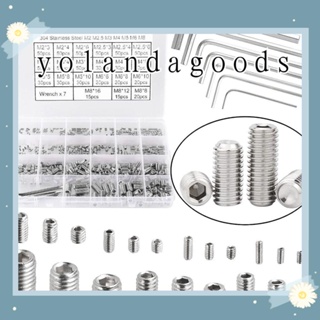 Yola ชุดสกรูหัวซ็อกเก็ตหกเหลี่ยม สเตนเลส 304 M2 M2.5 M3 M4 M5 M6 M8 พร้อมกล่องเก็บ 747 ชิ้น