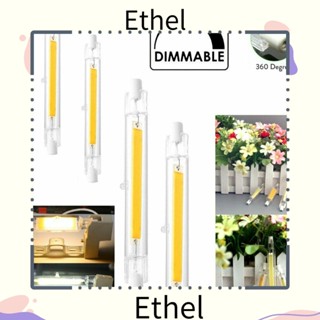 Ethel1 หลอดไฟฟลัดไลท์ LED COB R7s R7s หรี่แสงได้ หลอดแก้ว 220V แสงเย็น สีขาว หลอดแก้ว 78 มม.