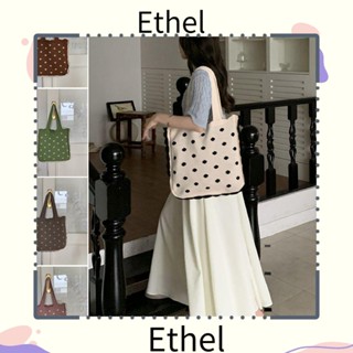 Ethel1 กระเป๋าถือ กระเป๋าสะพายไหล่ ผ้าโพลีเอสเตอร์ถัก แฮนด์เมด ขนาดใหญ่ จุของได้เยอะ แฟชั่นสําหรับสตรี