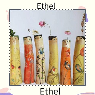 Ethel1 แจกันเรซิ่น ลายตัวละคร สไตล์โบฮีเมียนน่ารัก สําหรับห้องนั่งเล่น