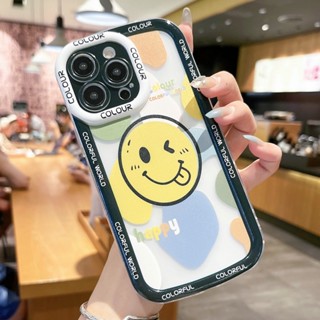 เคสซิลิโคนนิ่ม แบบใส ลายการ์ตูนหน้ายิ้ม กันกระแทก สําหรับ Xiaomi 11 12 12T 13 POCO X3 X4 F3 F4 F5 M3 M4 GT Redmi note 12 10 Pro Plus Lite 5G NE | Sjn N001