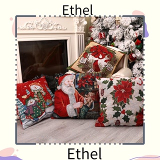 Ethel1 ปลอกหมอนแฟชั่น แบบนิ่ม ทรงสี่เหลี่ยม ลายคริสต์มาส สําหรับตกแต่งบ้าน