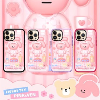 Casetify X Pink&amp;Ven_ เคสโทรศัพท์มือถือนิ่ม แบบใส กันกระแทก ลายสีชมพูกุหลาบ สําหรับ iPhone 14 13 12 11 Pro MAX IX XS MAX XR 6 6s 7 8 Plus