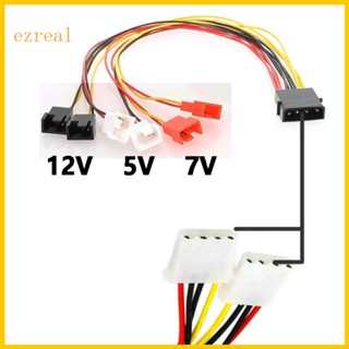 Ez 4Pin Molex to 3Pin อะแดปเตอร์เชื่อมต่อพัดลมระบายความร้อน 12V 7V 5V