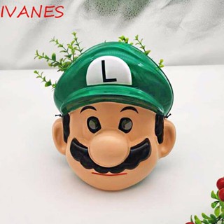 Ivanes หน้ากากคอสเพลย์ ธีมฮาโลวีน การ์ตูน Luigi Headwear Mario Super Mario Bros