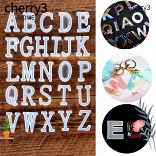 Cherry3 A-Z แม่พิมพ์เรซิ่น จี้ตัวอักษร สําหรับทําเครื่องประดับคริสตัล