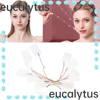 Eucalytus1 สติกเกอร์เทปใส รูปตัว V มองไม่เห็น ปรับได้ 8 ระดับ สําหรับผู้หญิง