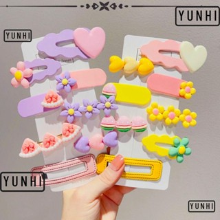 Yunhi กิ๊บติดผม รูปหัวใจน่ารัก สีแคนดี้ แฟชั่นสําหรับผู้หญิง 8 ชิ้น