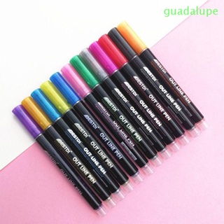 Guadalupe ปากกาเน้นข้อความ 12 สี ทนทาน สําหรับสมุดภาพ กราฟฟิตี้ สมุดบัญชี พลาสติก