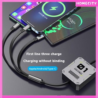 [พร้อม] 6a 100w Fast Charging Usb Cable For Huawei Retractable Portable 3 In 1 Micro Usb Type C Charger Cable