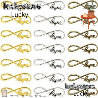 Lucky จี้สัญลักษณ์เชื่อมต่อสัญลักษณ์ โลหะผสมสังกะสี สีเขียวโบราณ สําหรับสร้อยคอ จี้โลหะผสม เครื่องประดับ อุปกรณ์เสริม