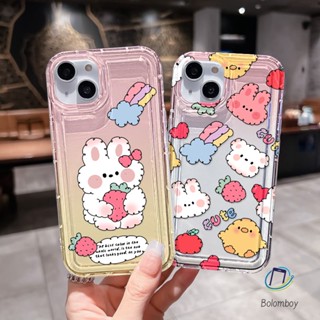 คู่เคสโทรศัพท์โปร่งใสสำหรับ Iphone 11 XR 7Plus 12 13 14 Pro Max 8 Plus X XS น่ารักกระต่าย ล้างเปลือกกันกระแทกแบบอ่อน