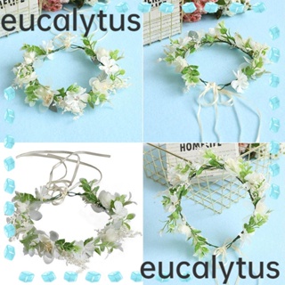 Eucalytus1 ที่คาดผม ลายดอกไม้ พร็อพถ่ายรูป สําหรับเจ้าสาว งานแต่งงาน ปาร์ตี้ ชายหาด