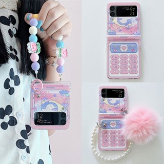 เคสโทรศัพท์ กันกระแทก ลายการ์ตูนน่ารัก พร้อมจี้บานพับ สําหรับ Samsung Galaxy Z Flip 3