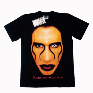 【HOT】 [100% Cotton]เสื้อวง  Marilyn Manson SP-350 เสื้อนักร้อง