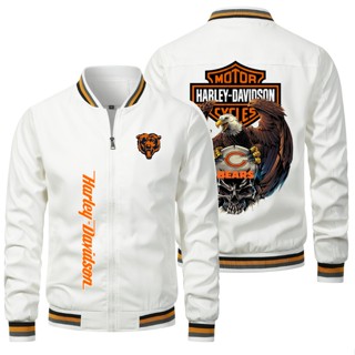 เสื้อแจ็กเก็ตเบสบอล มีซิป กันลม ลายโลโก้ Harley XL883 X48 DYNA สําหรับขี่รถจักรยานยนต์