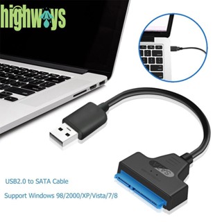 สายเคเบิลอะแดปเตอร์แปลง USB 2.0 เป็น SATA 22pin สําหรับฮาร์ดไดรฟ์ HDD SSD 2.5 นิ้ว [highways.th]