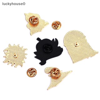 Luckyhouse0^^ เข็มกลัด รูปหมวกแม่มด โครงกระดูก ดวงอาทิตย์ ดวงจันทร์ สําหรับตกแต่งเสื้อผ้า