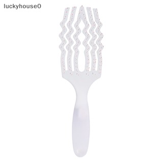 Luckyhouse0^^ หวีแปรงนวดหนังศีรษะ แบบกลวง แบบพกพา สําหรับร้านทําผม