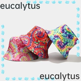 Eucalytus1 หมวกบักเก็ต กันแดด พิมพ์ลาย พับได้ สําหรับกลางแจ้ง