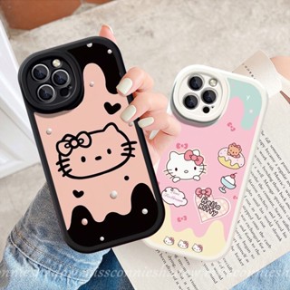 เคสโทรศัพท์มือถือแบบนิ่ม กันกระแทก ลายการ์ตูนเฮลโล คิตตี้ ไอศกรีมน่ารัก เรียบง่าย สําหรับ Infinix Hot 9 10 11 Play Smart 6 5 Hot 10s 11s 10T Hot Note 10 Lite 8