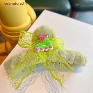 [lovenature] กิ๊บติดผม ผ้ากํามะหยี่ขนนิ่ม รูปกรงเล็บตุ๊กตาบาร์บี้ ประดับโบว์ ต้นมะพร้าว ปลาฉลาม สําหรับตุ๊กตาบาร์บี้