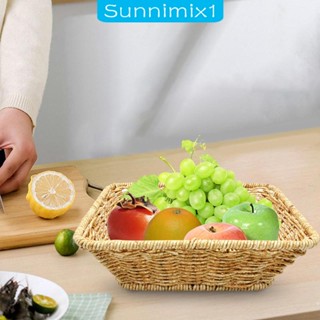 [Sunnimix1] ตะกร้าสาน อเนกประสงค์ แฮนด์เมด สําหรับใส่ผัก ผลไม้ ปิกนิก ตั้งแคมป์กลางแจ้ง