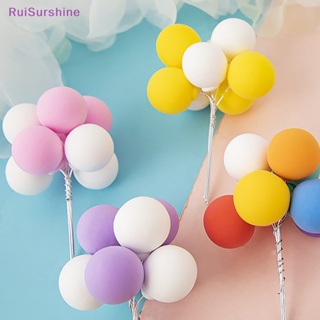 Ruisurshine ใหม่ ธงท็อปเปอร์ รูปบอล หลากสี สําหรับตกแต่งเค้กวันเกิด คัพเค้ก ขนมหวาน 8 ชิ้น