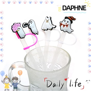 Daphne ฝาครอบหลอดซิลิโคน ซิลิกาเจล ลายการ์ตูนหัวกะโหลก กันฝุ่น ใช้ซ้ําได้ สําหรับตกแต่งปาร์ตี้ฮาโลวีน