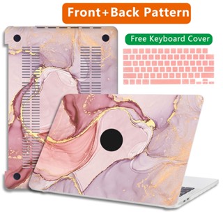 เคสแป้นพิมพ์ ลายหินอ่อน สองขนาด อุปกรณ์เสริม สําหรับแล็ปท็อป macbook air M2 12 14 15 นิ้ว A2941 Pro M2 A2779 A2338 Retina 13.3