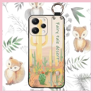 Waterproof Lanyard Phone Case For Redmi12 4G Anti-knock Phone Holder Soft case Durable flower Shockproof ring protective