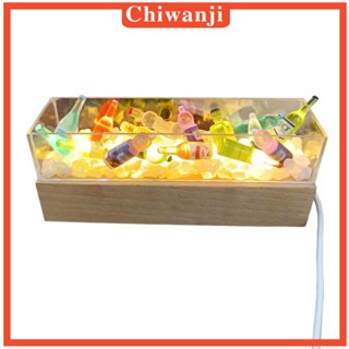 [Chiwanji] โคมไฟ LED รูปขวดน้ํา ขนาดเล็ก แฮนด์เมด DIY สําหรับตกแต่งวันหยุด