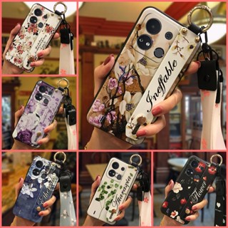 ring Silicone Phone Case For Itel A04/A632w Waterproof Anti-knock Phone Holder Fashion Design Anti-dust Flower Dirt-resistant