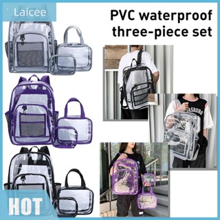 [Laicee.th] กระเป๋าเป้สะพายหลัง PVC แบบใส 3 ชิ้น