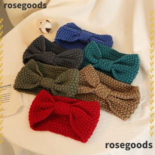 Rosegoods1 ที่คาดผม ผ้าโพกหัว ถักโครเชต์ โบ ข้าวโพด แฮนด์เมด อบอุ่น