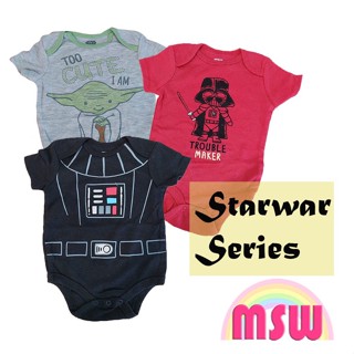 (Singapore พร้อมส่ง) ชุดรอมเปอร์รอมเปอร์ ผ้าฝ้าย ลายธีม StarWar CESV สําหรับเด็กทารก