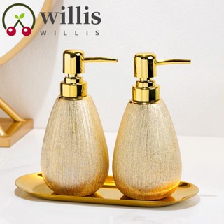 Willis ขวดปั๊มเซรามิคเปล่า สีทอง หรูหรา 400 มล. สําหรับใส่เครื่องสําอาง เจลล้างมือ