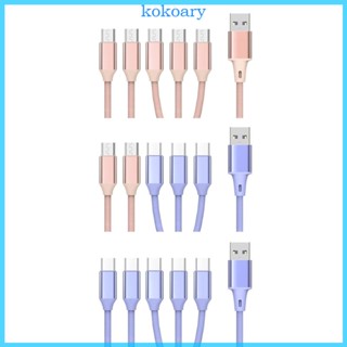 Kok สายชาร์จ USB2 0 เป็น Micro USB Type-C ชาร์จเร็ว 5 อุปกรณ์