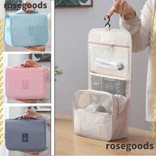 Rosegoods1 กระเป๋าเครื่องสําอาง กันน้ํา พับได้ ความจุขนาดใหญ่ กระเป๋าเดินทาง