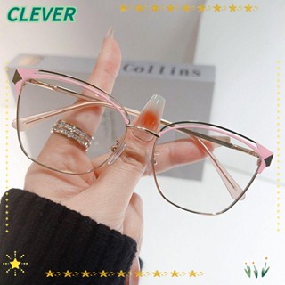 Clever แว่นตา โลหะ ทรงกลม ป้องกันดวงตา ป้องกันแสงสีฟ้า ใส่สบาย เบาพิเศษ สําหรับผู้ชาย และผู้หญิง