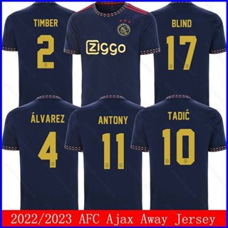 เสื้อกีฬาแขนสั้น ลายทีมฟุตบอล AFC Ajax Away GP1 2022-2023 Tadic Blind Antony Alvarez Timber PG1