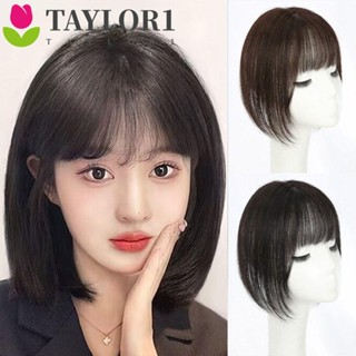 Taylor1 วิกผมหน้าม้าสังเคราะห์ 3D ทนความร้อน สีขาว สําหรับผู้หญิง